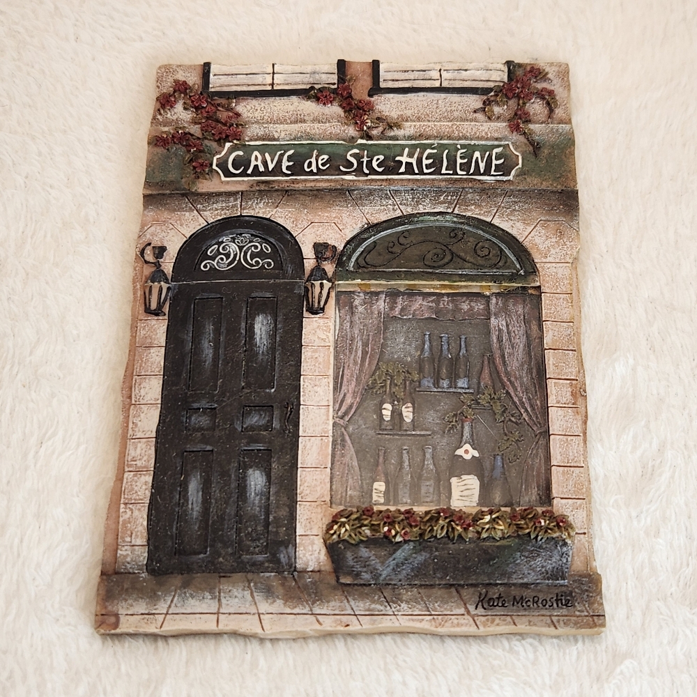 🍷Kate McRostie 3D Resin French Storefront Wall Plaques Set Of 4 4.25" x 6" - Picture 5 of 10